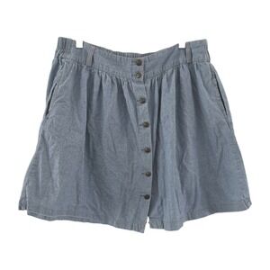 Mimi Chica Denim Chambray Button Front Skirt Large L Casual Boho *read*